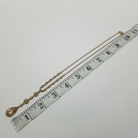 Vintage Monet Teardrop Y drop Necklace Gold Tone 16" w/ 2" drop - Picture 6 of 6